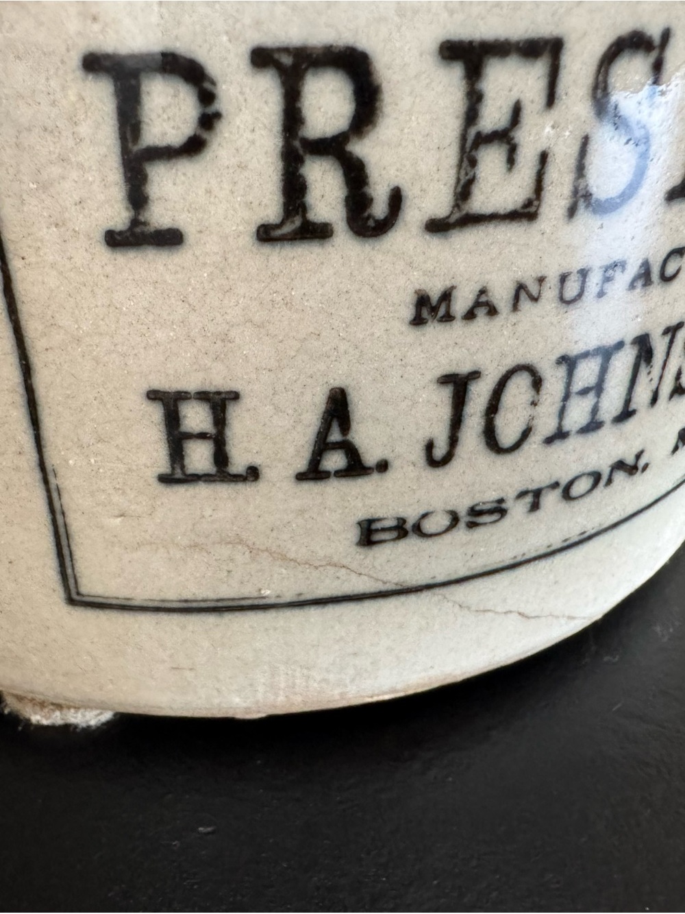 H.A. Johnson & Co. Boston "Home Made Preserves" stoneware crock - Picture 13 of 16